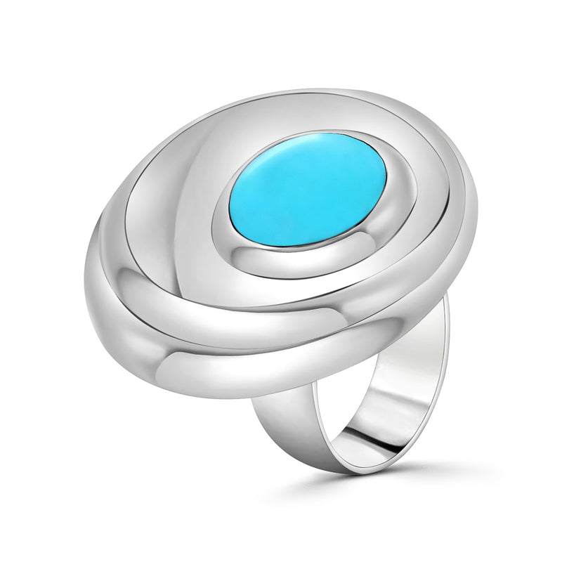 Anillo De Plata Verde / #7