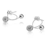 Aretes De Teléfono De Plata Con Circonia