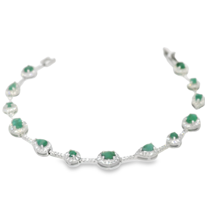 Pulsera Combinada de Piedras Preciosas y Circonia Zafiro