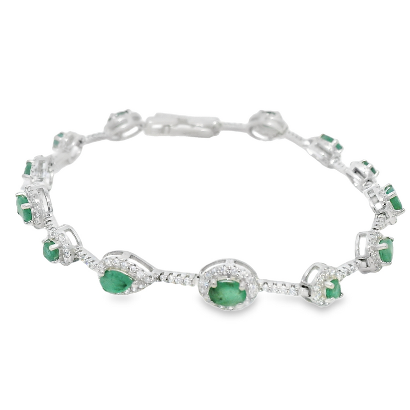 Pulsera Combinada de Piedras Preciosas y Circonia Zafiro