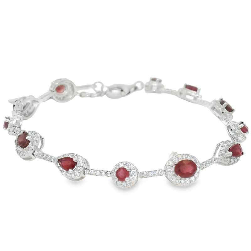 Pulsera Combinada de Piedras Preciosas y Circonia Zafiro