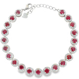 Pulsera Círculos de Piedras Preciosas y Circonia Zafiro