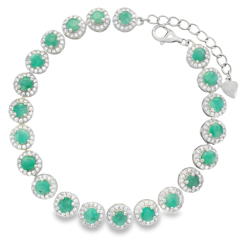 Pulsera Círculos de Piedras Preciosas y Circonia Zafiro