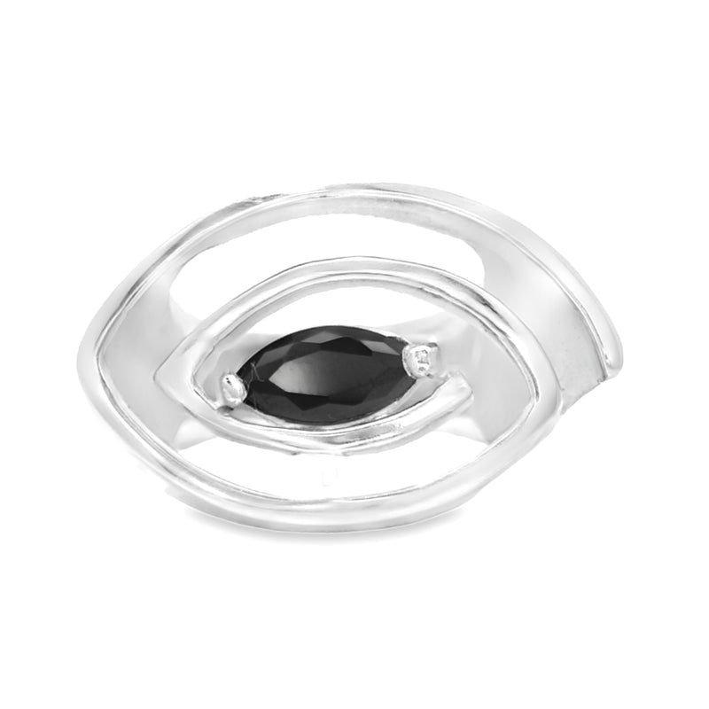 Anillo Ojo de Plata 6 / Negro