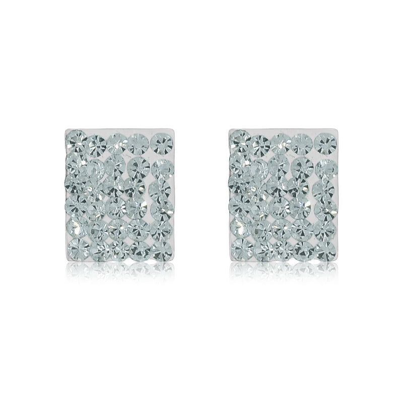 Arete de Cristales Cuadrado Blanco