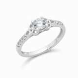 Anillo Con Circonia Solitario Blanco / 7