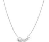 Cadena De Plata Eslabón Con Bolitas 50 CM