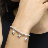 Pulsera Bolitas de Plata y Estrella