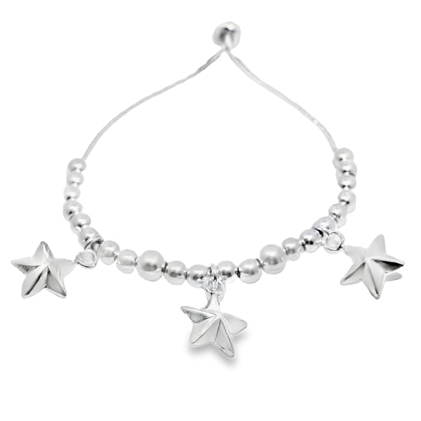 Pulsera Bolitas de Plata y Estrella