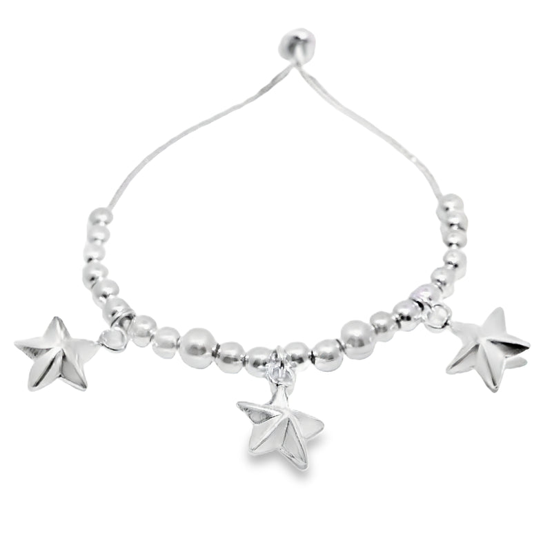 Pulsera Bolitas de Plata y Estrella