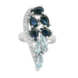 Anillo Azucena de Zafiro con Topacio Azul Zafiro Con Topacio Azul / 6