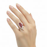 Anillo Azucena de Rubí con Cuarzo Rosa Rubí Con Cuarzo Rosa / 6