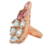 Anillo Azucena de Ópalo Azul
