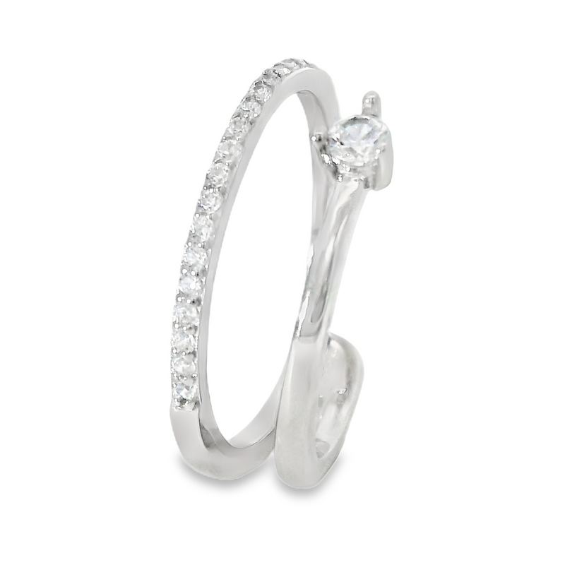Anillo De Plata Con Circonia #6
