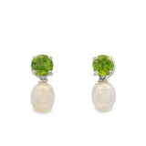 Arete Peridot Con Perla Brillante Peridot