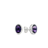 Arete Amatista Ovalado Amatista