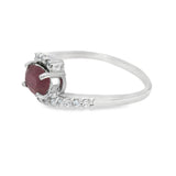 Anillo Con Piedras Preciosas De Plata #6.5 / Rubí