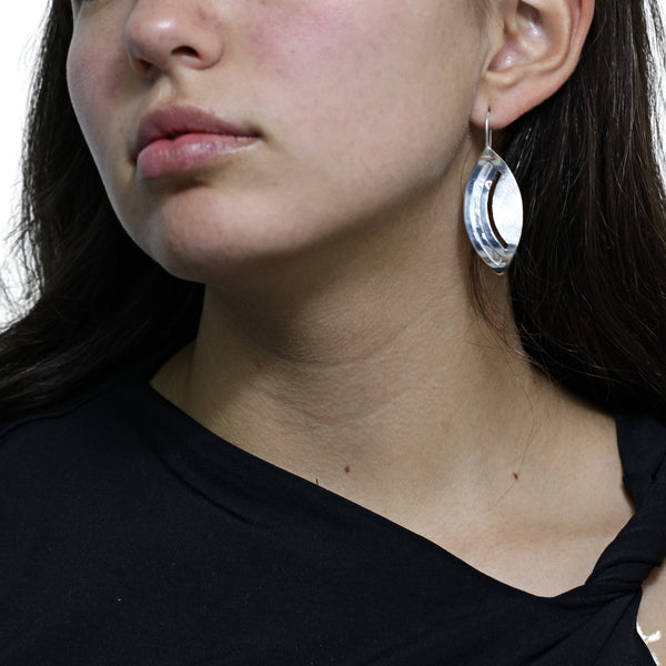 Aretes De Hoja Cortada De Plata