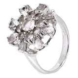 Anillo Flor Plata Con Piedras Preciosas