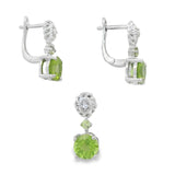 Juego De Piedra Natural Peridot Redondo Con Flor Circonia