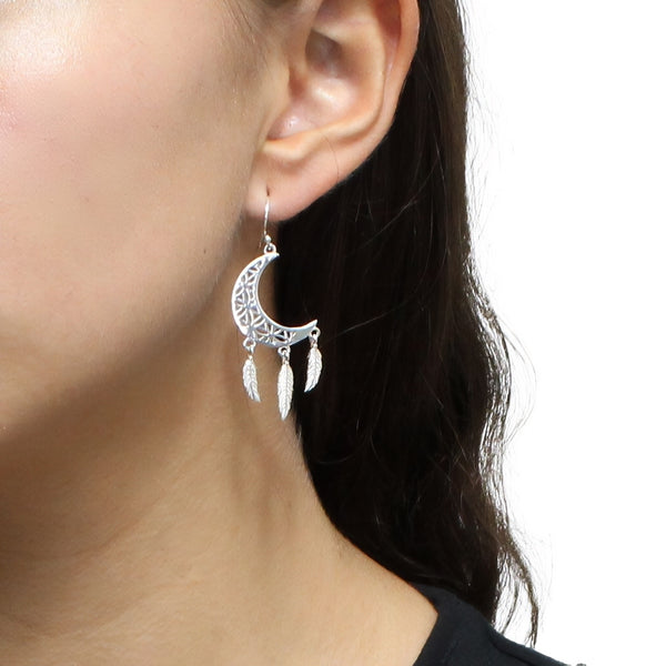 Arete Luna Atrapa Sueños de Plata