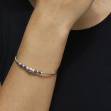 Pulsera Rigida de Bolitas de Plata