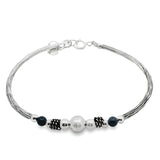 Pulsera Rigida de Bolitas de Plata