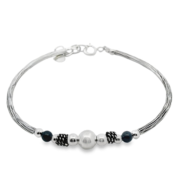 Pulsera Rigida de Bolitas de Plata