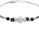 Pulsera Rigida de Bolitas de Plata