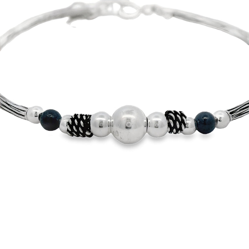 Pulsera Rigida de Bolitas de Plata