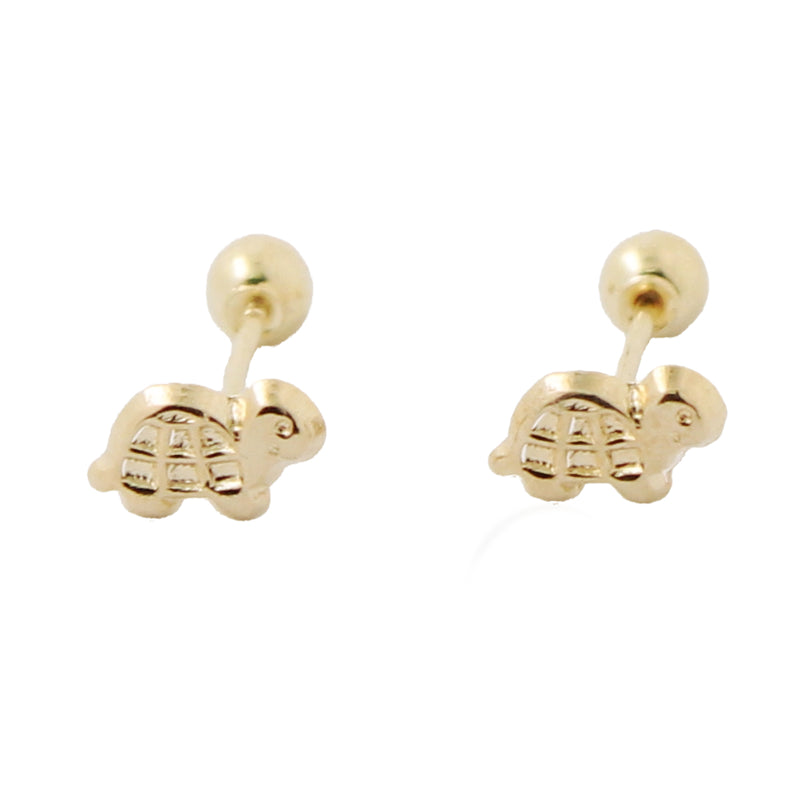 Aretes De Oro Tortuga Bebé