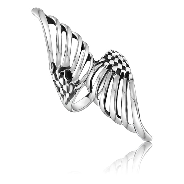 Anillo De Plata Alas Liso / #6