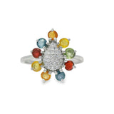 Anillo Gardenia de Zafiro Multicolor