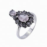 Anillo De Gota Plata Con Piedras Preciosas