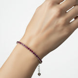 Pulsera De Piedras Preciosas Redondo Rubí