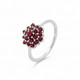 Anillo Flor De Rubí Brillante Rubi / 6