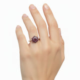 Anillo Flor De Rubí Brillante Rubi / 6
