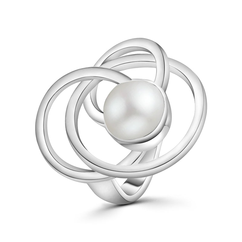 Anillo De Plata con Perla #5.5