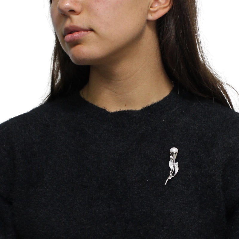 Prendedor de Perla con Circonia