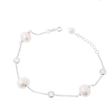 Pulsera de Perla con Bolas de Circonia