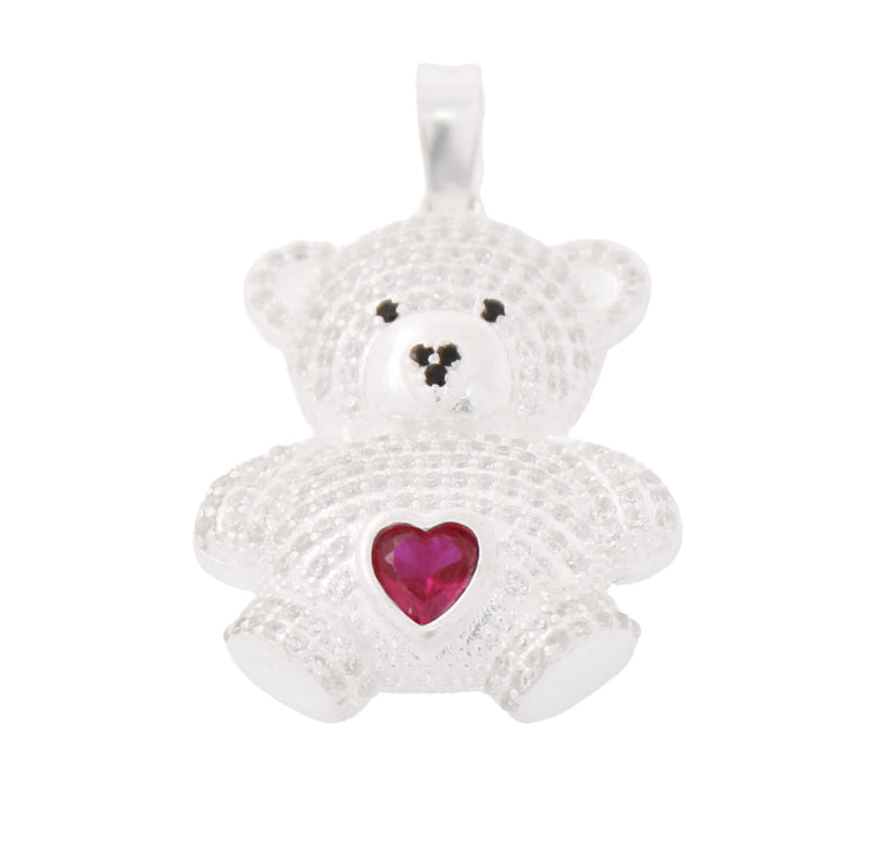 Dije Oso con Corazón de Circonia