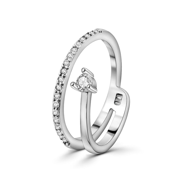 Anillo Plata Con Circonia #6