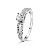 Anillo Solitario Plata Con Circonia #6