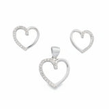 Juego de Corazon con Circonia