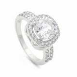 Anillo Redondo con Circonia Blanco / 5
