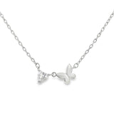 Collar De Mariposa Con Circonia Blanco