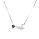 Collar De Mariposa Con Circonia Blanco