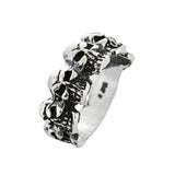 Anillo Hilera De Calaveras De Plata