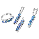 Juego De Arete Dije Y Anillo Plata Con Circonia #7