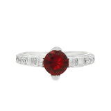 Anillo Solitario Con Circonia Blanco / 5